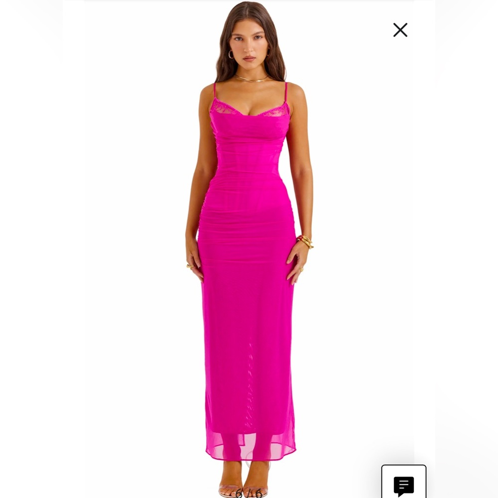 House of CB Nalini Mesh Corset Cocktail Dress